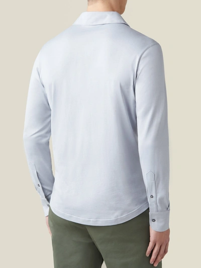 Shop Luca Faloni Light Grey Amalfi Silk-cotton Polo Shirt