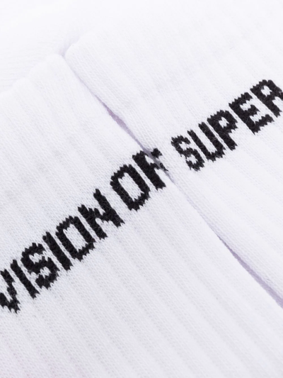 Shop Vision Of Super Flame Print Socks In White