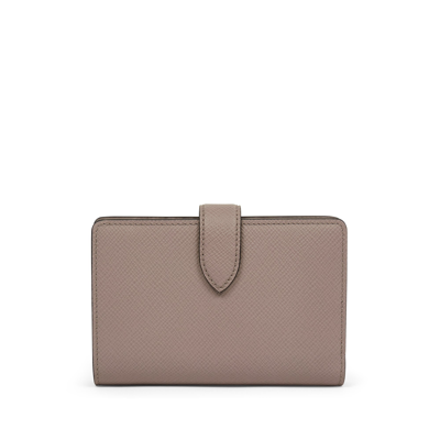 Shop Smythson Continental Purse In Panama In Taupe