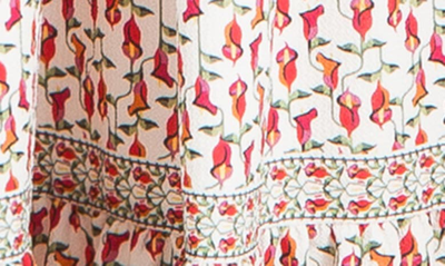 Shop Maxstudio Max Studio Ruffle Collar Print Tiered Maxi Dress In Cream/ Berry Lattice Cala Lily