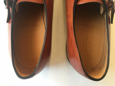 Pre-owned John Lobb William 2 Gold Museum Leather Double Monk Strap Uk 10.5 E, Us 11 $1500 In Brown