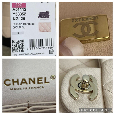 Pre-owned Chanel New W/ Tag 22c Beige Ghw Caviar Quilted Medium