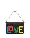 LES PETITS JOUEURS MICRO JANIS LEGO LOVE CLUTCH BAG, BLACK