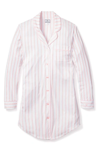 Petite Plume Pink Stripe Cotton Nightshirt In Pink