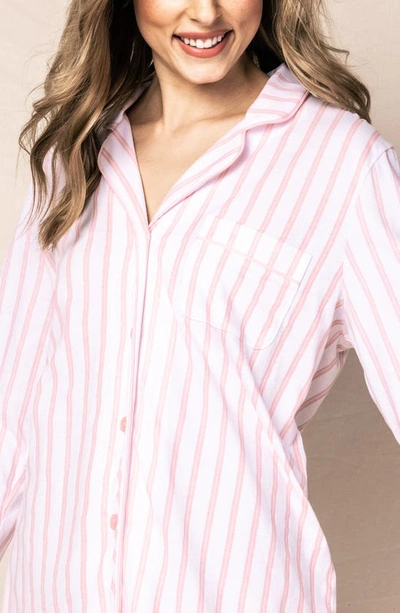 Petite Plume Pink Stripe Cotton Nightshirt In Pink