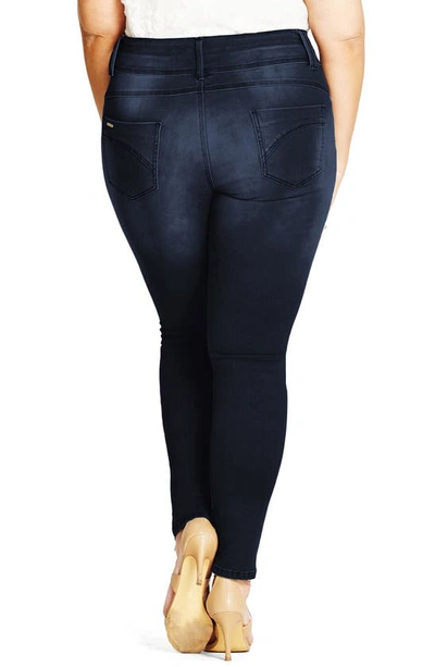 City Chic Trendy Plus Size Asha Skinny Jeans In Dark Denim