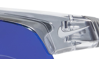 Shop Nike Show X1 58mm Wraparound Sunglasses In Shiny Wolf Grey/ Blue Mirror