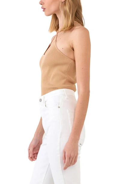 Grey Lab Crossover Rib Halter Tank In Nude