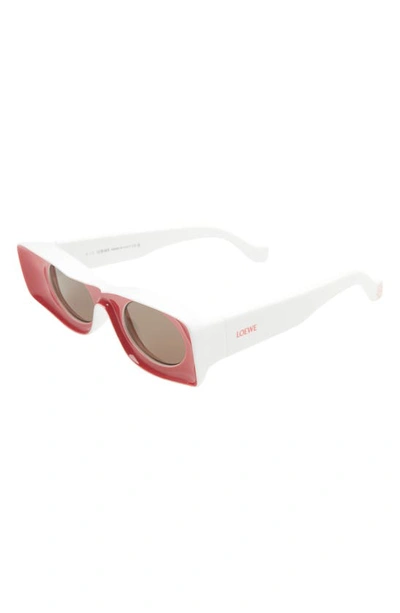Shop Loewe Paula Ibizia Original 49mm Square Sunglasses In Shiny Pink / Brown