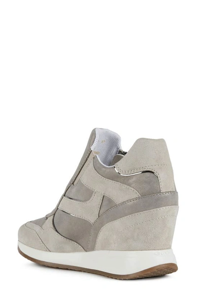Shop Geox Nydame Wedge Sneaker In Brown/ White