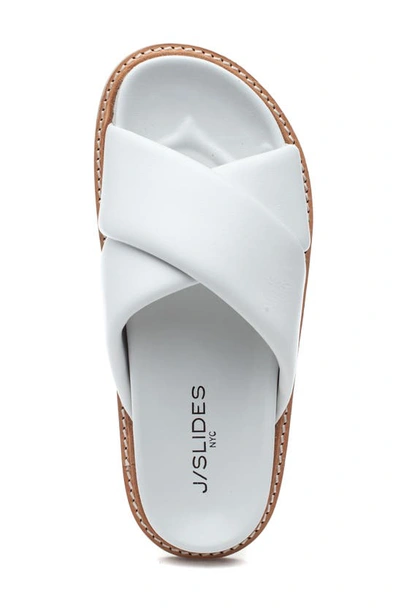 Shop J/slides Nyc Roland Slide Sandal In White Leather