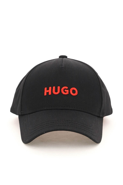 Shop Hugo Cotton Baseball Cap In Black,red