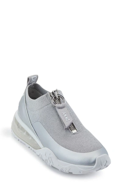 Shop Dkny Kadia Zip-up Sneaker In Silver
