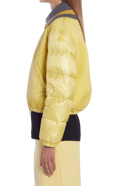 Shop Moncler Arpont Quilted Nylon Bomber Jacket In Yellow
