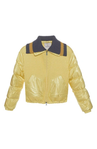 Shop Moncler Arpont Quilted Nylon Bomber Jacket In Yellow