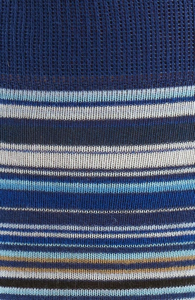 Paul Smith Stripe Cotton Blend Crew Socks In Navy