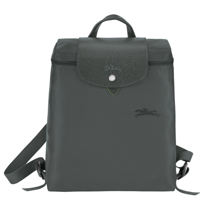 Shop Longchamp Backpack Le Pliage Green In Graphite