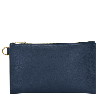 Shop Longchamp Pouch Le Foulonné In Navy