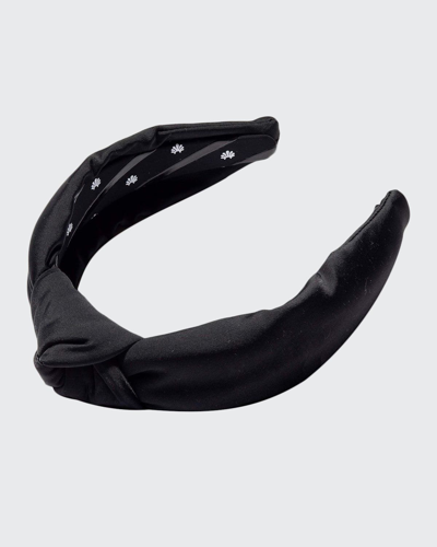 Shop Lele Sadoughi Neoprene Knotted Headband In Black