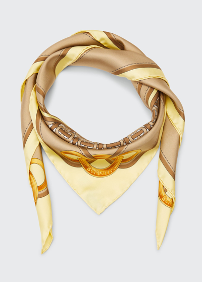 Montage Print Silk Scarf in Archive Beige