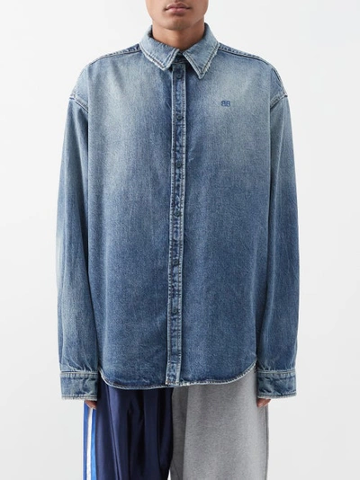 balenciaga denim shirt mens