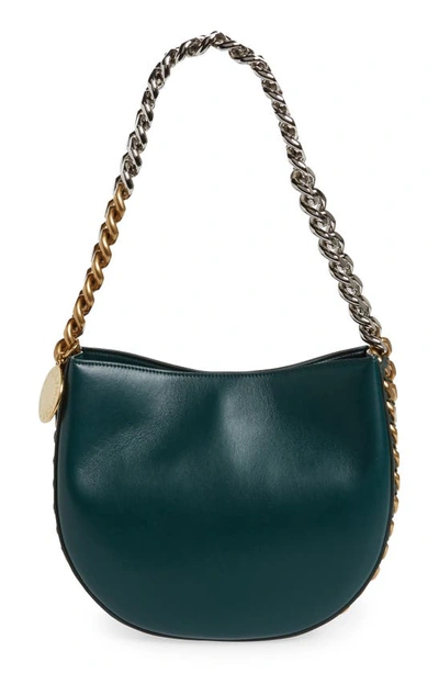 Shop Stella Mccartney Medium Frayme Faux Leather Shoulder Bag In Forest Green
