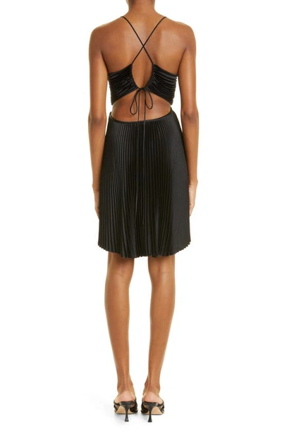 Shop A.l.c Ari Pleated Cutout Dress In Black