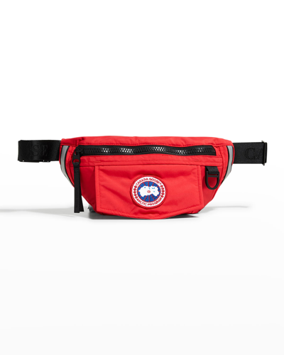 Shop Canada Goose Logo Front And Back Belt Bag In Red