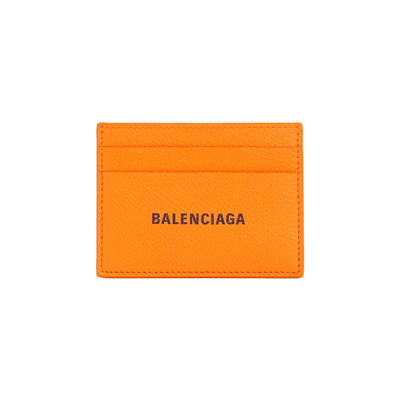 Shop Balenciaga Cash Card Holder Smallleathergoods In Yellow &amp; Orange