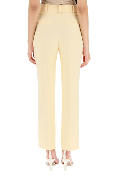 Shop Hebe Studio Faille Trousers In Yellow