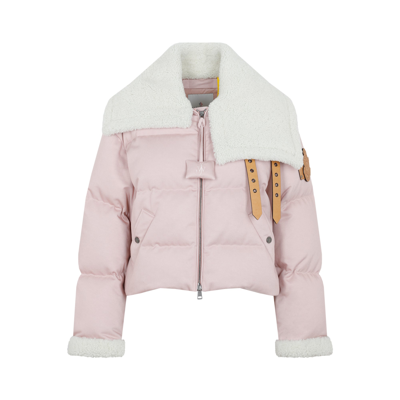Shop Moncler Genius Moncler 1 J.w. Anderson  Penygarder Denim Down Jacket Wintercoat In Pink &amp; Purple