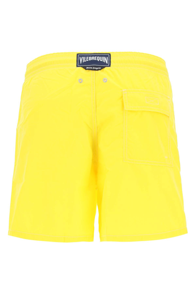 Shop Palm Angels X Vilebrequin Monogram Swim Shorts In Yellow