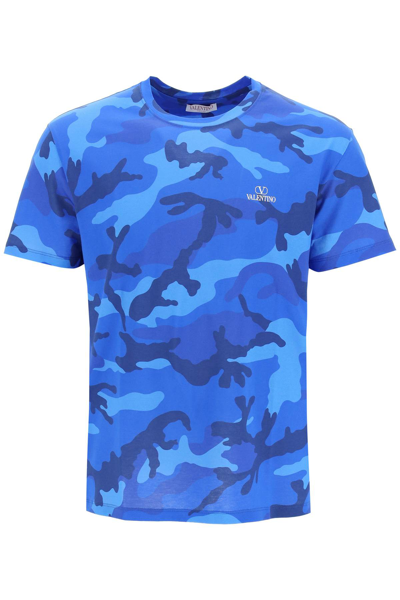 Shop Valentino Camouflage-print Cotton T-shirt In Mixed Colours