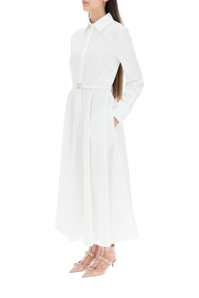 Shop Valentino Cotton Shirt Dress In White