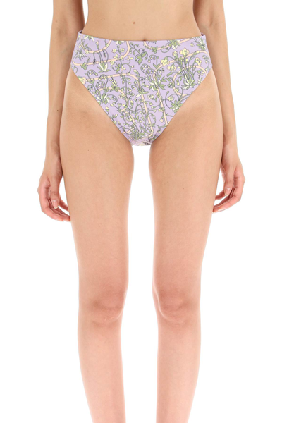 Shop Tory Burch High-waisted Bikini Bottom In Purple