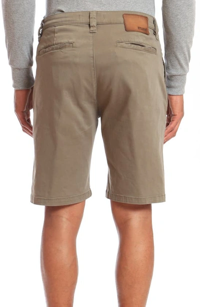 Mavi Jeans Jacob Twill Chino Shorts In Dusty Olive Sateen Twill
