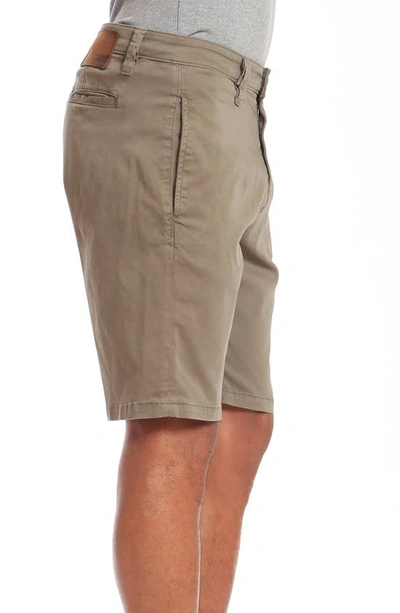 Mavi Jeans Jacob Twill Chino Shorts In Dusty Olive Sateen Twill