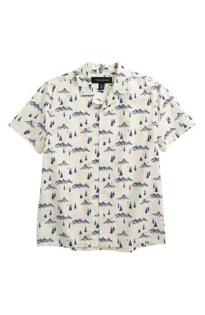 Shop Treasure & Bond Kids' Button-up Camp Shirt In Ivory Dove Mountain Toile