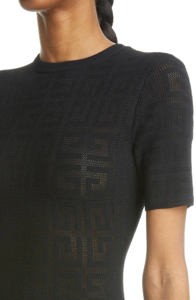 Shop Givenchy 4g Logo Knit Minidress In 001-black