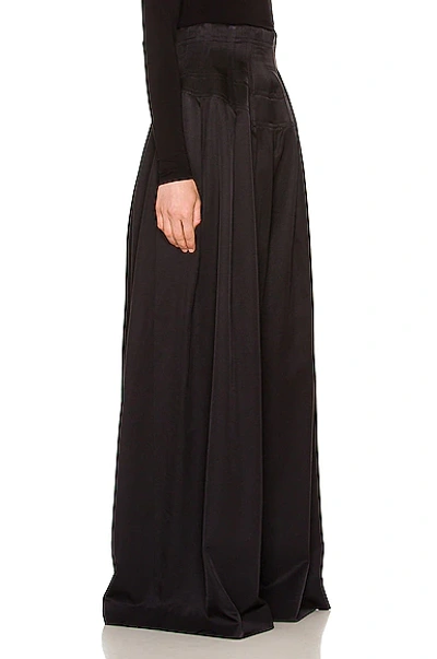 The Row Trude Pleated Silk And Wool-blend Wide-leg Pants In Black