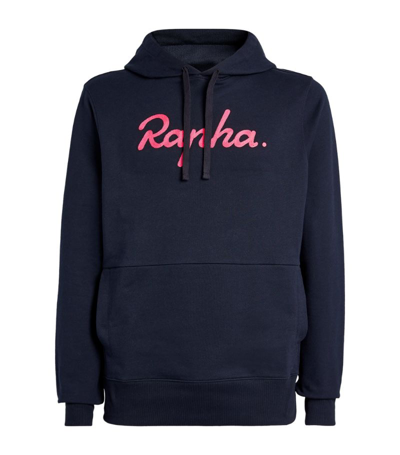 Shop Rapha Embroidered-logo Hoodie In Blue