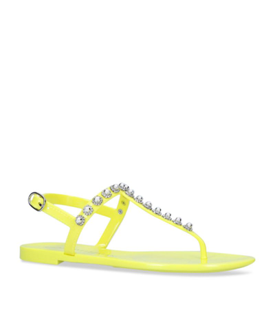 Shop Stuart Weitzman Jelly Embellished Goldie Sandals In Yellow