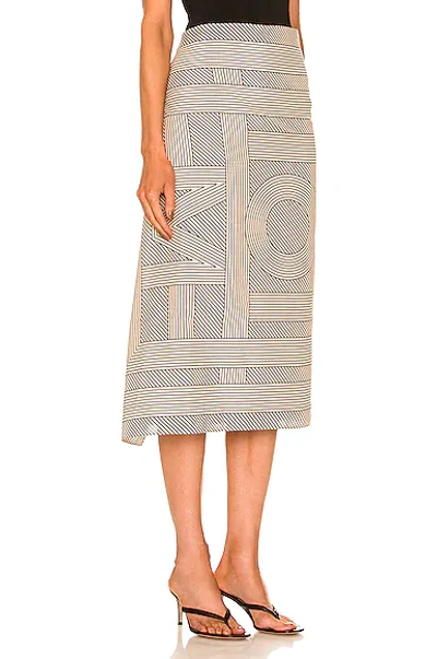 Striped monogram cotton silk sarong creme – Totême