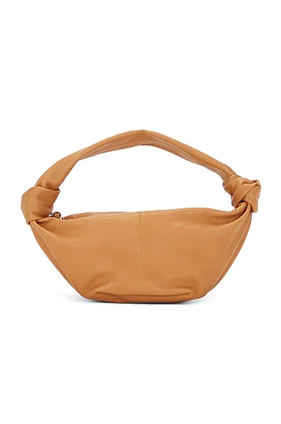 Shop Bottega Veneta Double Knot Bag In Caramel & Gold