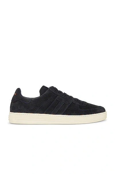 Shop Tom Ford Suede Low Top Sneaker In Midnight Blue