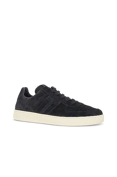 Shop Tom Ford Suede Low Top Sneaker In Midnight Blue