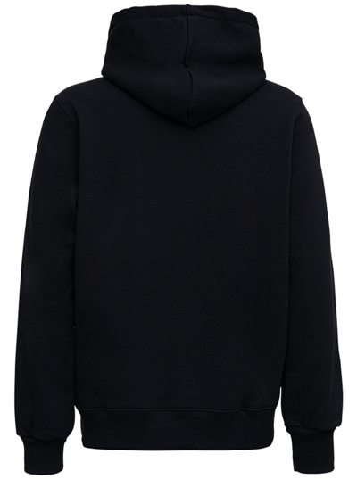 Shop Amiri Man's Black  Jersey Hoodie With Logo Print