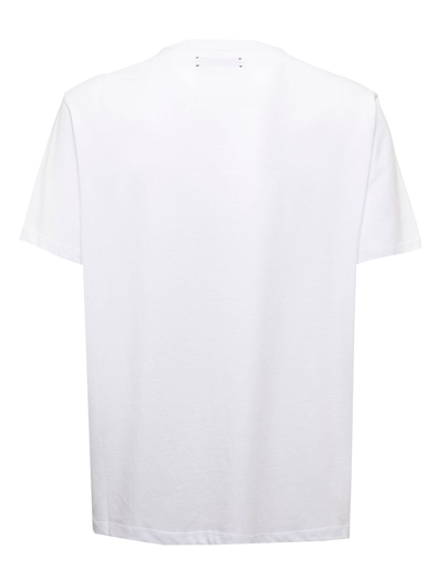 Shop Amiri Man's White Cotton T-shirt With Logo Print