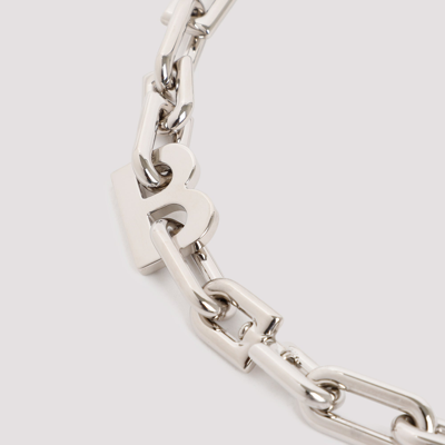 Shop Balenciaga B Chain Thin Necklace Jewellery In Metallic