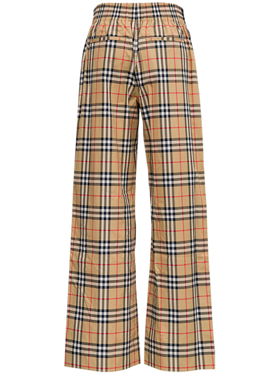 Shop Burberry Woman's Louane Vintage Check Trousers In Beige